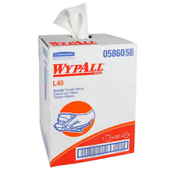 Kimberly Clark Hygienic Towel WypAll® L40 Dry-Up Light Duty White NonSterile Double Re-Creped 19-1/2 X 42 Inch Disposable - M-925073-4408 - Case of 200