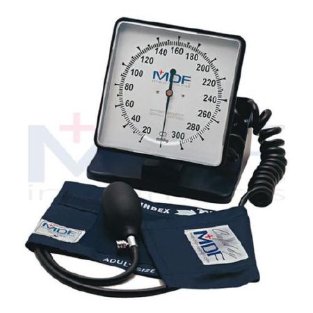 MDF Instruments Direct Aneroid Sphygmomanometer with Cuff MDF® 2-Tube Desk Model Adult Large Cuff