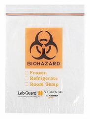 Fisher Scientific Biohazard Specimen Bag Lab Guard® Clear Bag Polyethylene 4 X 6 Inch - M-925298-4299 - Case of 1000