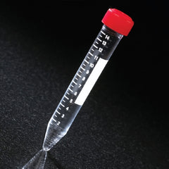 Globe Scientific Centrifuge Tube Conical Bottom Plain 17 X 120 mm 15 mL Red Screw Cap Polystyrene Tube