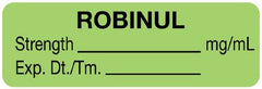 Shamrock Scientific Drug Label Shamrock Anesthesia Label Robinul___mg/mL Green 1/2 X 1 Inch - M-925466-1739 - Each
