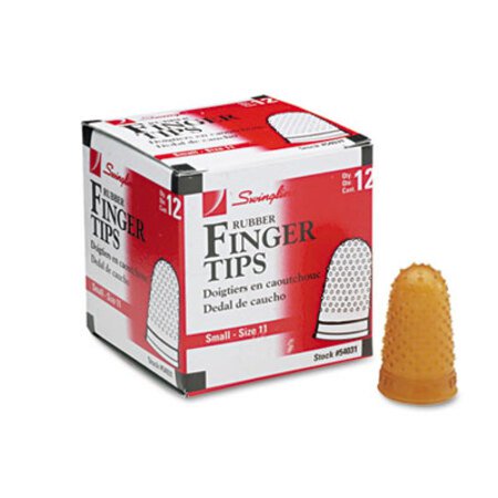 Swingline® Rubber Finger Tips, 11 (Small), Amber, Dozen