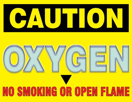 Medical Safety Systems Pre-Printed Label Warning Label Yellow Caution Oxygen No Smoking Biohazard 4 X 5 Inch - M-925587-4866 - Box of 25