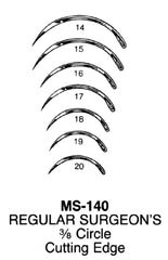 Suture Needle Integra® Miltex® 3/8 Circle Reverse Cutting Needle Regular Surgeon's Type Size 17 Needle
