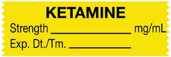 United Ad Label Drug Label UAL™ Anesthesia Label Normal Saline Strength Exp Dt Tm White 1/2 X 1-1/2 Inch - M-926254-2724 - Each