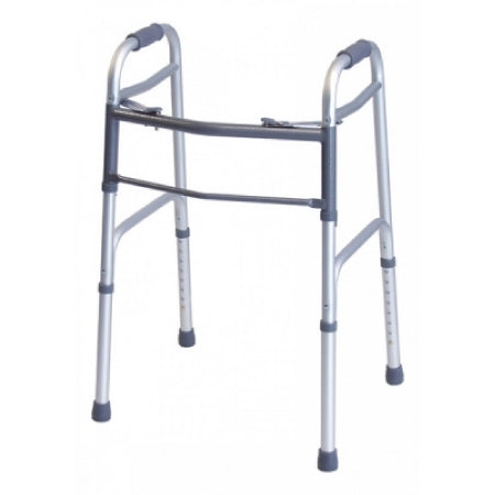 Graham-Field Dual Release Walker Adjustable Height Lumex® Everyday Aluminum Frame 300 lbs. Weight Capacity 32 to 38 Inch Height