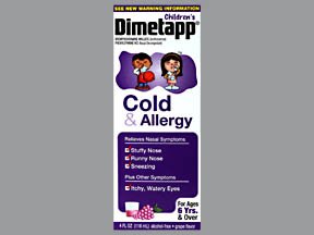 Glaxo Smith Kline Children's Cold Relief Dimetapp® 1 mg - 2.5 mg / 5 mL Strength Syrup 4 oz.