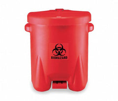 Grainger Biohazard Waste Container EAGLE 21 X 18 X 22 Inch 14 Gallon Red Base / Red Lid Horizontal / Vertical Entry Gasketed Foot Pedal Lid