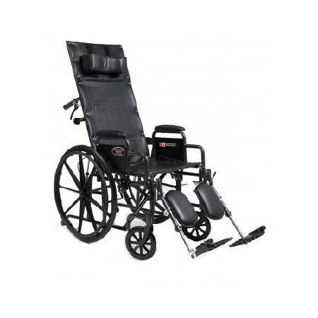 Graham-Field Reclining Wheelchair Advantage® Full Length Arm Removable Arm Style Black Upholstery 20 Inch Seat Width 300 lbs. Weight Capacity