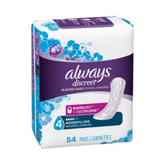 Procter & Gamble Bladder Control Pad Always® Discreet Moderate Absorbency DualLock™ Core One Size Fits Most Adult Female Disposable - M-928398-3634 - Case of 162
