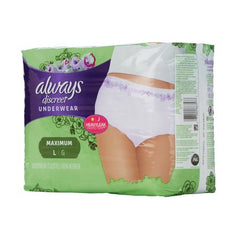 The Palm Tree Group Female Adult Absorbent Underwear Always® Discreet Pull On with Tear Away Seams Large Disposable Heavy Absorbency - M-928412-2006 - Pack of 17