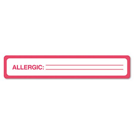 Tabbies® Medical Labels, ALLERGIC, 1 x 5.5, White, 175/Roll
