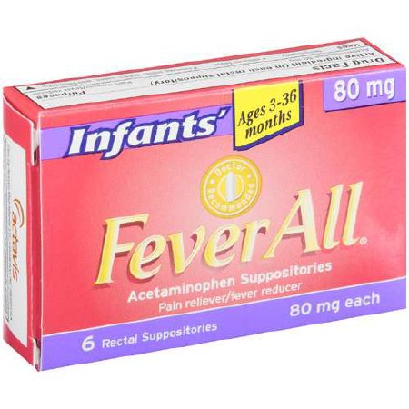 Taro Infants' Pain Relief FeverAll® 80 mg Strength Acetaminophen Rectal Suppository 6 per Box