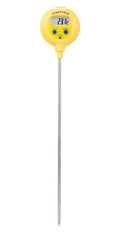 Cole-Parmer Inst. Digital Water-Resistant Thermometer Traceable® Lollipop™ Fahrenheit / Celsius -58° to 572°F (-50° to 300°C) Stainless Steel Probe Pocket Clip Battery Operated
