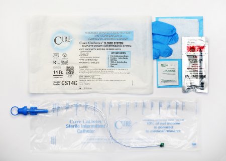 Cure Medical Intermittent Catheter Cure Catheter™ Closed System / Coude Tip 14 Fr.