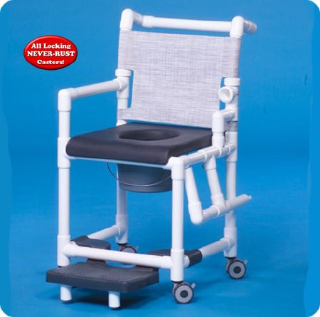 IPU Commode / Shower Chair ipu® Drop Arm - Left PVC Frame Mesh Back