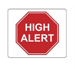 Market Lab Inc Pre-Printed Label Warning Label Red Paper High Alert White Alert Label 3 X 3.625 Inch - M-929274-1027 - Pack of 25