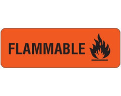 Shamrock Scientific Pre-Printed Label Shamrock Warning Label Flourescent Red Adhesive Flammable Black Biohazard 1 X 3 Inch - M-929776-2972 - Each