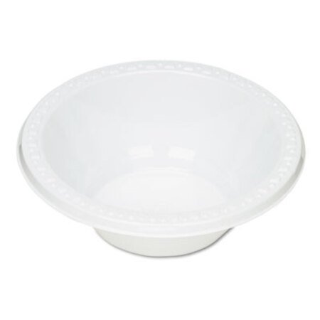 Tablemate® Plastic Dinnerware, Bowls, 12oz, White, 125/Pack