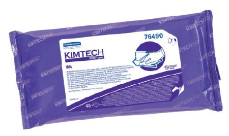 Kimberly Clark Kimtech Pure W4 Surface Disinfectant Cleaner Premoistened Cleanroom Wipe 40 Count Soft Pack Disposable Alcohol Scent Sterile - M-930031-4999 - Case of 10