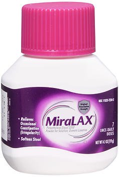 MSD Consumer Care Laxative MiraLAX® Unflavored Powder 4.1 oz. 17 Gram Strength Polyethylene Glycol 3350