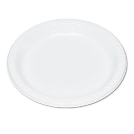 Tablemate® Plastic Dinnerware, Plates, 9" dia, White, 125/Pack