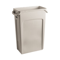 RJ Schinner Co Trash Can Rubbermaid® Slim Jim® 23 gal. Rectangular Beige LLDPE Open Top - M-930315-4419 - Case of 4