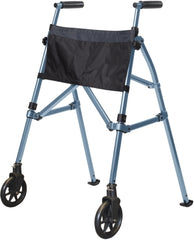 Stander Folding Walker with Wheels Adjustable Height EZ Fold-N-Go Aluminum Frame 400 lbs. Weight Capacity 32 to 38-1/2 Inch Height