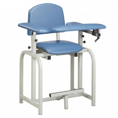 Clinton Industries Blood Drawing Chair Lab X Series Extra Tall Single Adjustable Flip Up Armrest Wedgewood Blue