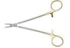 Teleflex Medical Needle Holder Pilling® 6 Inch Length 2.2 X 12.0 mm Jaws Finger Ring Handle - M-931449-3807 - Each