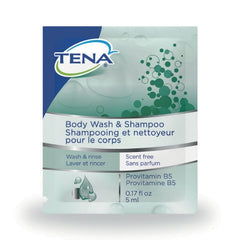 Essity HMS North America Inc Shampoo and Body Wash TENA® 0.17 oz. Individual Packet Unscented