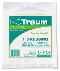 MPM Medical Silicone Foam Dressing NOTraum 4 X 4 Inch Square Silicone Adhesive with Border Sterile