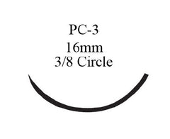 J & J Healthcare Systems Suture with Needle Ethilon™ Nonabsorbable Uncoated Black Suture Monofilament Nylon Size 5 - 0 18 Inch Suture 1-Needle 16 mm Length 3/8 Circle Precision Cosmetic - Conventional Cutting PRIME Needle