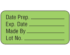 Shamrock Scientific Pre-Printed / Write On Label Shamrock Communication Fill In Green Vac Date Prep. _____ / Exp Date _____ … Black Quality Control Label 3/4 X 1-1/2 Inch - M-935389-2996 - Each