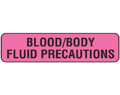 Shamrock Scientific Pre-Printed Label Shamrock Laboratory Use Pink Vac BLOOD/BODY / FLUID PRECAUTIONS Black Lab / Specimen 5/16 X 1-1/4 Inch - M-935599-1312 - Each