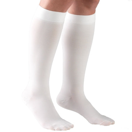 TruForm Compression Stocking Truform® Knee High Medium White Closed Toe