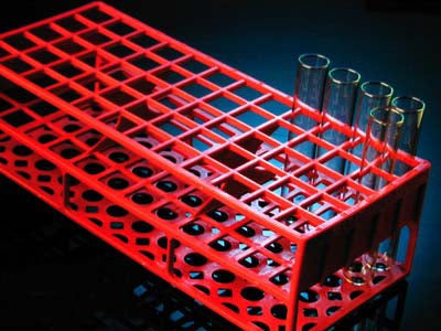 Polymedco Test Tube Rack 40 Place 21 mm Tube Size Red 70 X 101 X 246 mm