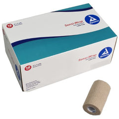 Dynarex Cohesive Bandage Sensi-Wrap 4 Inch X 5 Yard Standard Compression Self-adherent Closure Tan NonSterile