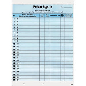Tabbies Healthcare Forms Patient Sign-in Forms 8-1/2 X 11 Inch