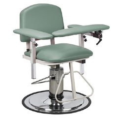 Clinton Industries Blood Drawing Chair H Series Padded Flip Up Arm Royal Blue