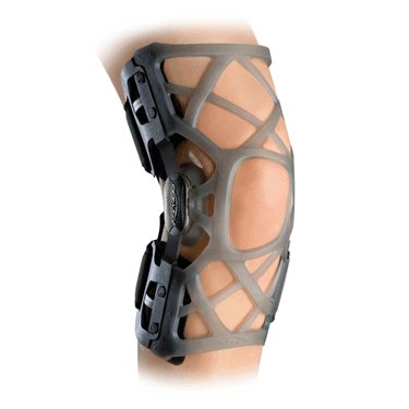 DJO Hinged Knee Brace OA Reaction Web™ Left Medial / Right Lateral Large Hook and Loop Strap Closure 21 to 23-1/2 Inch Thigh Circumference Left or Right Knee