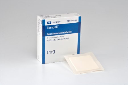 Cardinal Silicone Foam Dressing Kendall™ Border Foam Gentle Adhesion 5-1/2 X 5-1/2 Inch Square Silicone Adhesive with Border Sterile