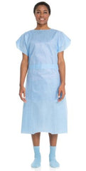 O&M Halyard Inc Patient Exam Gown One Size Fits Most Blue Disposable