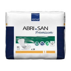 Abena North America Bladder Control Pad Abri-San™ Premium 9 Inch Length Light Absorbency Fluff / Polymer Core Level 1 Adult Unisex Disposable - M-938076-3555 - Bag of 28