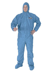Kimberly Clark Coverall with Hood and Boot Covers KleenGuard™ X-Large Blue Disposable NonSterile
