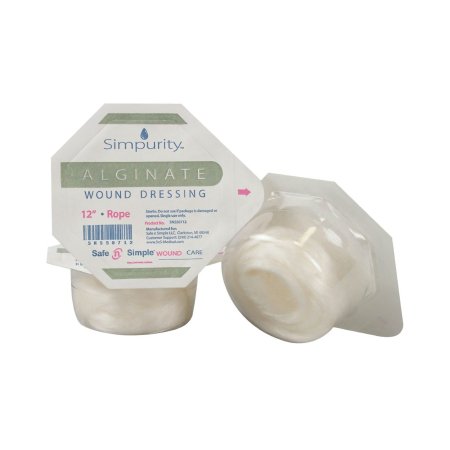 Safe N Simple Calcium Alginate Dressing Simpurity™ 1 X 12 Inch Rope Calcium Alginate Sterile