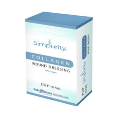 Safe N Simple Collagen Dressing Simpurity™ Collagen 2 X 2 Inch 10 per Pack