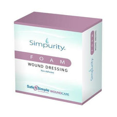 Safe N Simple Foam Dressing Simpurity™ 2 X 2 Inch Square Non-Adhesive without Border Sterile
