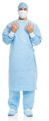 O&M Halyard Inc Surgical Gown Aero Blue X-Large Blue NonSterile AAMI Level 3 Disposable
