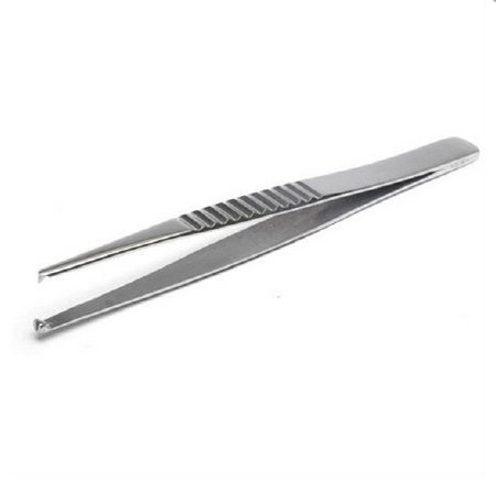 Market Lab Inc Tweezers 5 Inch Length Stainless Steel NonSterile NonLocking Thumb Handle Straight 1 X 2 Teeth - M-938999-4619 - Each